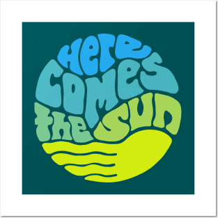 Here Comes the Sun Groovy Word Art Posters and Art